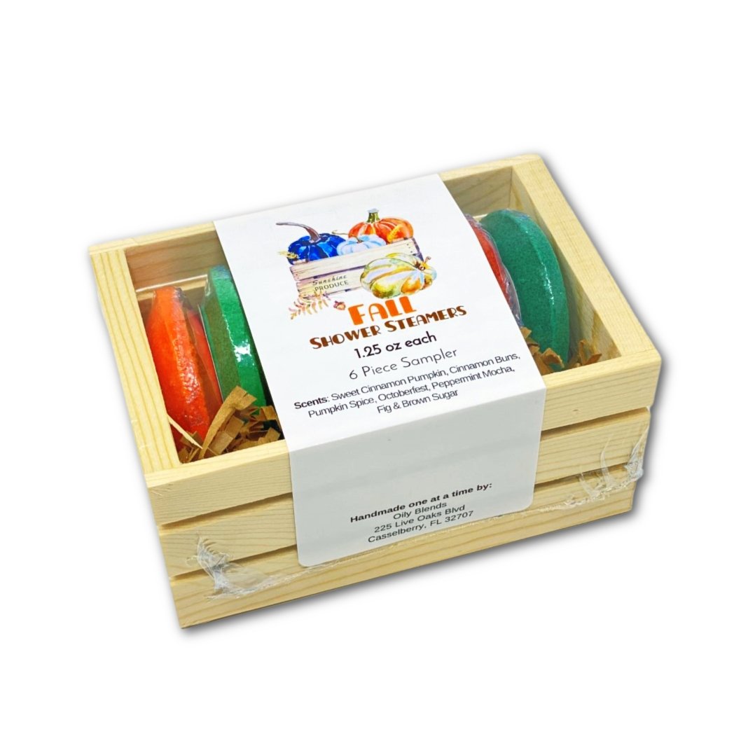 Fall Shower Steamer Sampler Crate - Oily BlendsFall Shower Steamer Sampler Crate