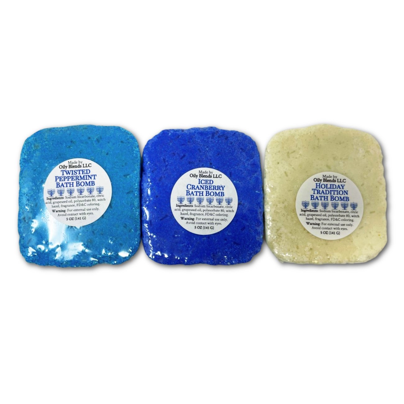 Hanukkah Menorah Bath Bomb - Oily BlendsHanukkah Menorah Bath Bomb