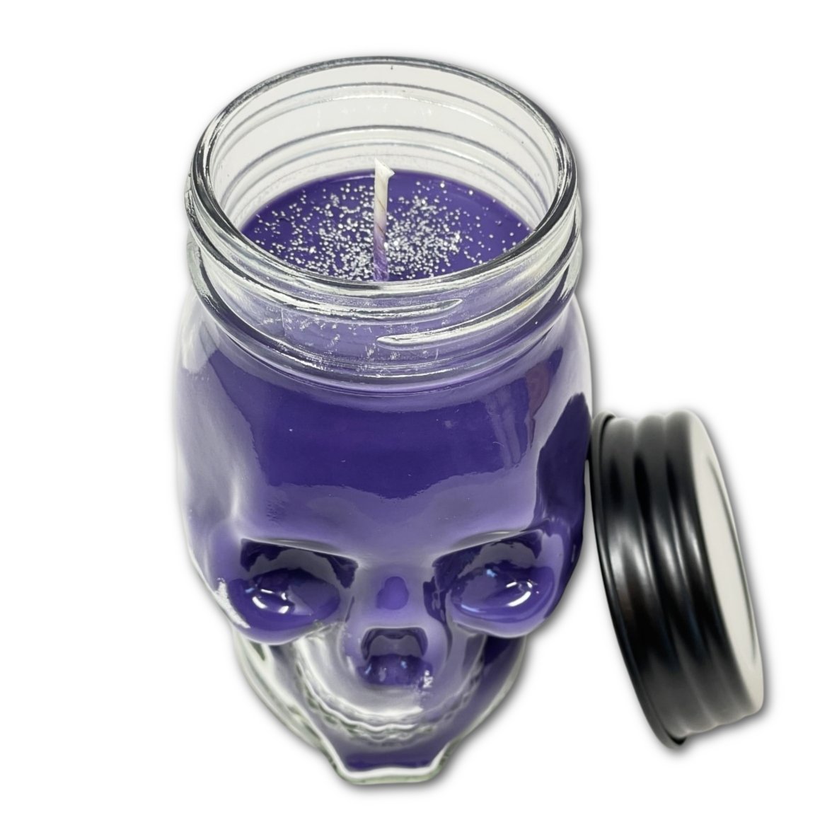 Mardi Gras Skull Candles in Specialty Jar with Glitter - Oily BlendsMardi Gras Skull Candles in Specialty Jar with Glitter