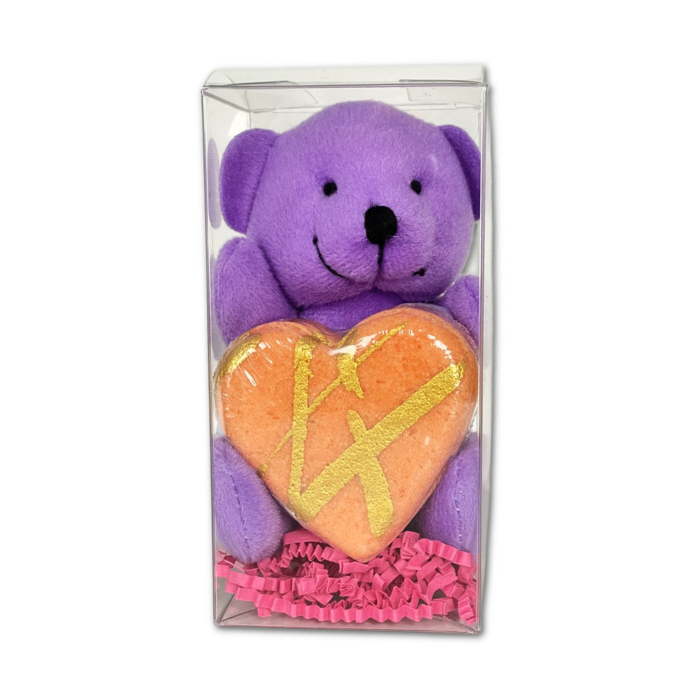 Gift Set With Heart Bath Bombs and Bear Plush Valentines Day - Oily BlendsGift Set With Heart Bath Bombs and Bear Plush Valentines Day